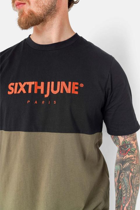 Image du produit Sixth June T-shirt régulier bicolore avec logo brodé (L)