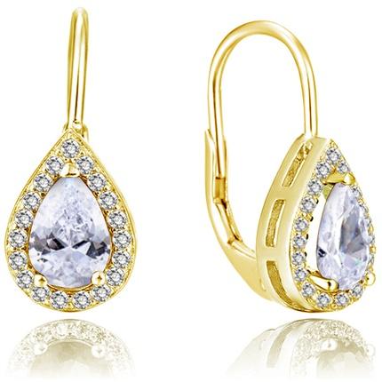 Beneto Gold-plated earrings with clear zircons AGUC2228-GOLD
