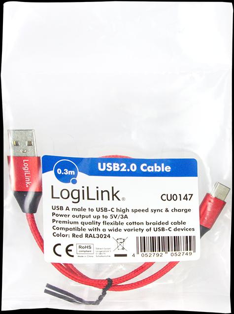 Actual product image LogiLink USB cables (0.30 m, USB 2.0, 5 W)