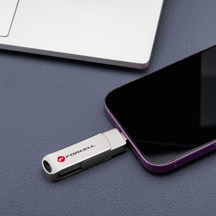 Produktbild Forcell Memory cards F-DATA pendrive Metal 64GB USB3.2 Gen 1 (USB A) silver (64 GB, USB-A)