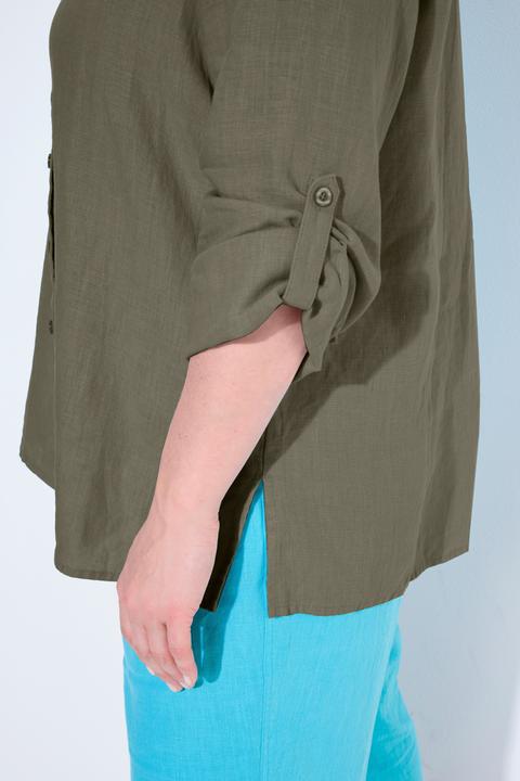 Produktbild Ulla Popken Bluse, Leinen, offener Kragen, Langarm (46, 48)