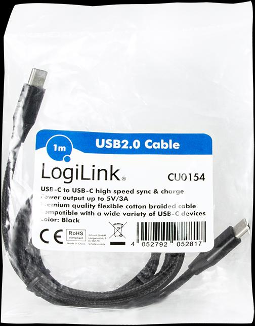Image du produit LogiLink USB Type C - Type C (1 m, USB 2.0, 5 W)