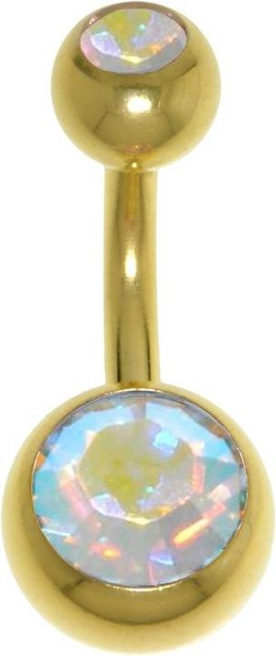 Bijouteria Bauchpiercing (Chirurgenstahl 316L, Premium Kristall, PVD Beschichtung (goldfarbig))