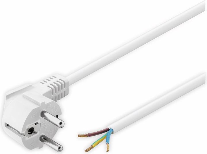 Produktbild Goobay Schutzkontaktkabel abgewinkelt zum Konfektionieren, 5 m, Weiss (5 m)
