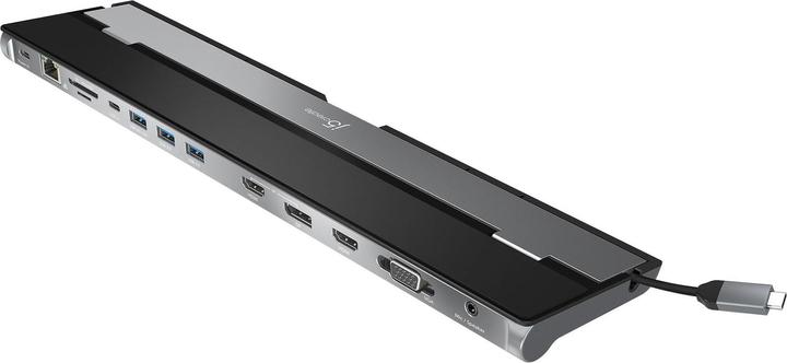 j5Create JCD543P USB-C™ Triple Display Docking Station with 100W PD Adapter, Wired, USB 3.2 Gen 1 (3 (USB-C, 4 Ports)