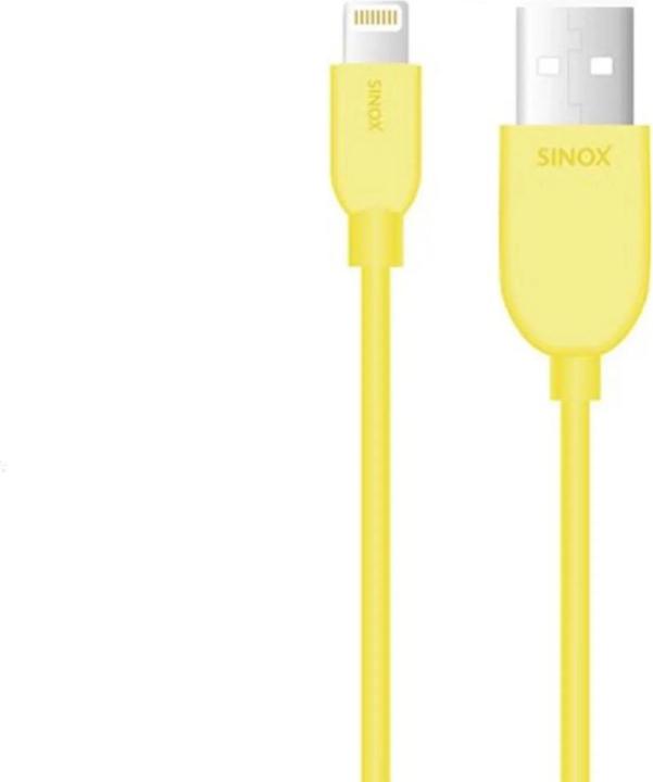 Actual product image Sinox iMedia Lightning cable w/original Apple™ chip. 2m. Gul (2 m, USB 2.0)