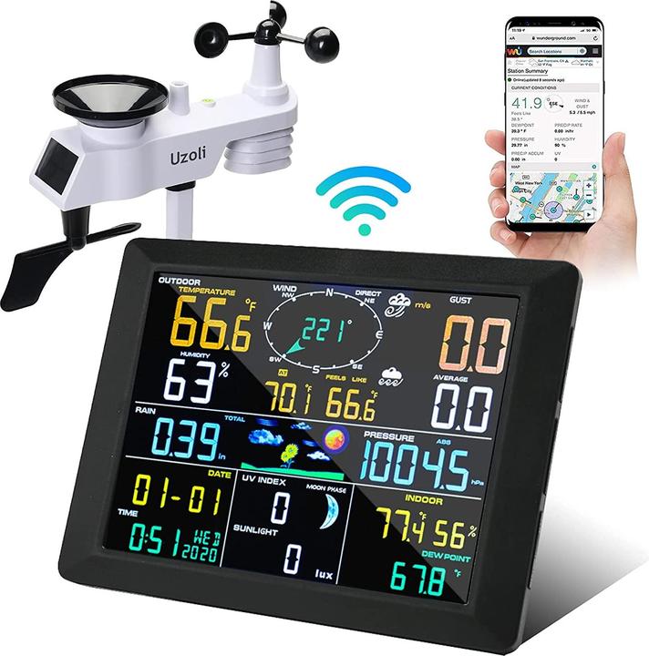 Actual product image Uzoli Wireless weather station with outdoor sensor and WLAN