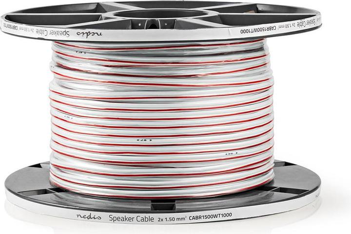 Image du produit Nedis Câble de haut-parleur| 2x 1.50 mm²| Cuivre| 100.0 m| rond| PVC| Blanc| - Rallonge (100 m, 1.50 mm²² mm)