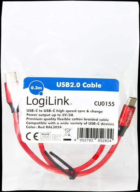 Actual product image LogiLink USB cables (0.30 m, USB 2.0, 5 W)