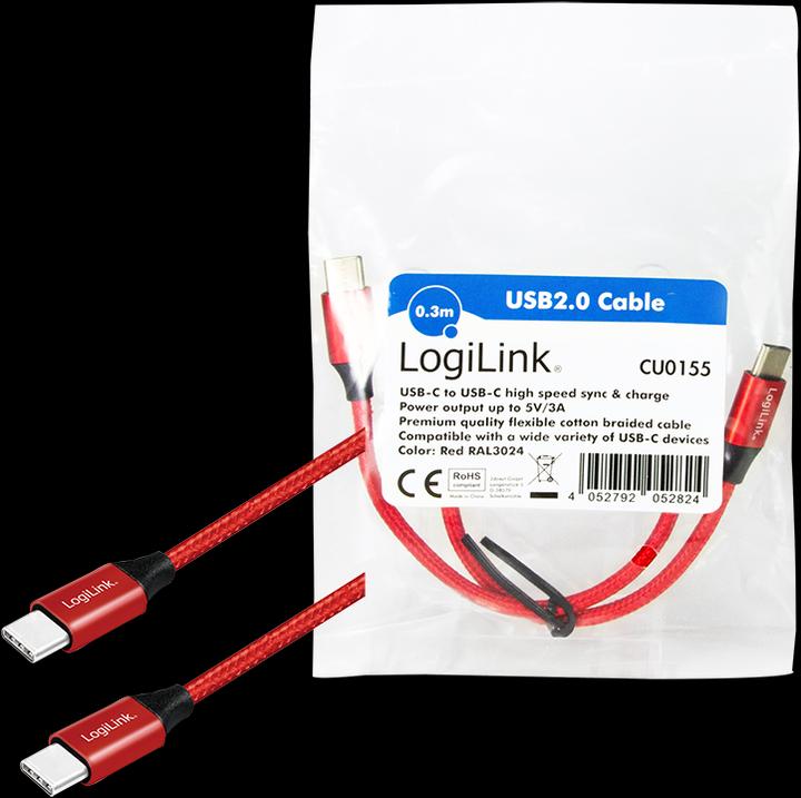 Actual product image LogiLink USB cables (0.30 m, USB 2.0, 5 W)