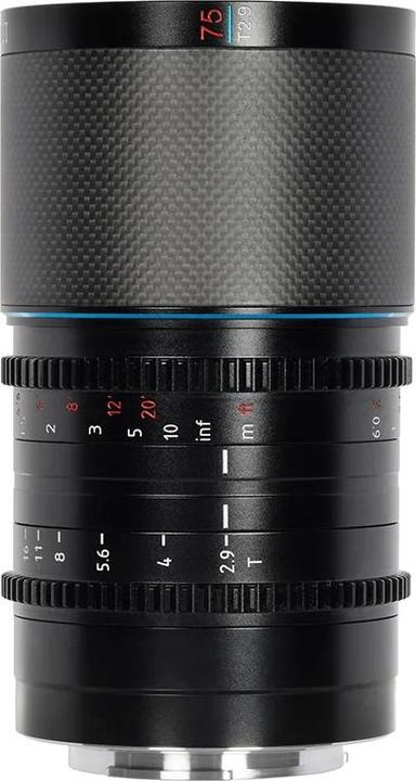 Image du produit Sirui Saturn 75mm T2.9 1.6x E75B Carbon Fiber Full-frame Anamorphic E Mount (Blue Flare) (Sony E, Plein format)
