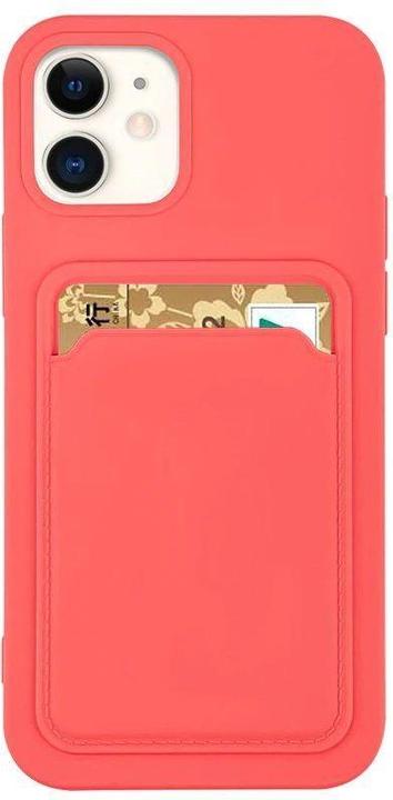 Actual product image Hurtel Card Case Silicone Wallet Wallet with Card Slot Documents for iPhone 12 Pro Max Orange (Apple iPhone 12 Pro Max)