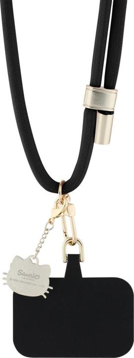 Actual product image Hello Kitty Crossbody Strap Cord Head Charm - black