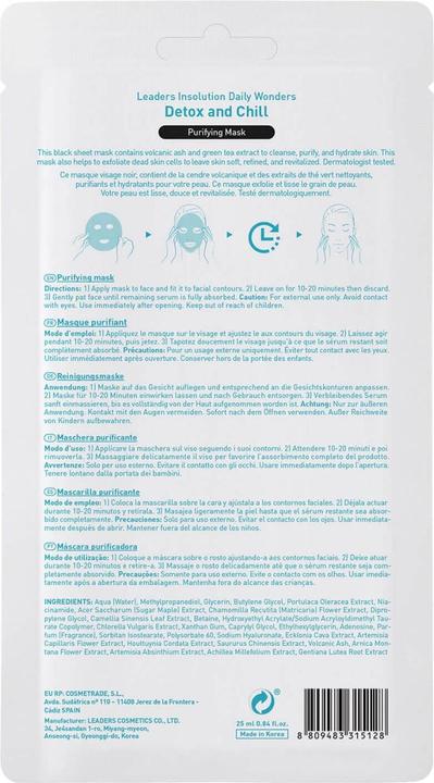 Actual product image Leaders Cosmetics Daily Wonders Detox and Chill Mask (25 ml)