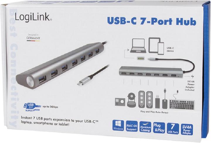 Image du produit LogiLink UA0310 (USB-C, 7 Ports)