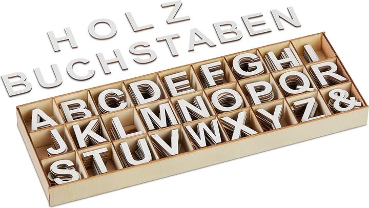 Actual product image Relaxdays 324-piece wooden letter set