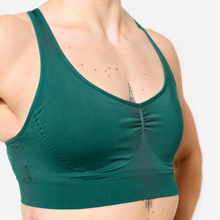 Image du produit Decathlon Brassière bretelles croisées maintien léger Femme, Turquoise (XL)
