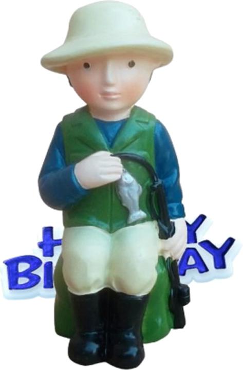Produktbild Creative Tortenaufsatz Angler mit Schriftzug Happy Birthday