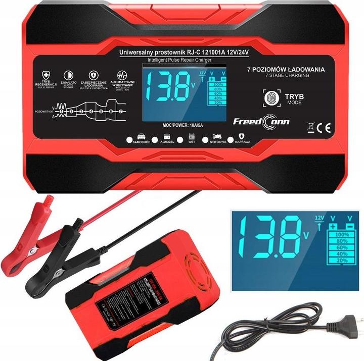 Immagine prodotto RJ Tianye Prostownik akumulatorowy RJ-C 121001A 12V 10A /24V 5A (12V, 24V, 10 A)