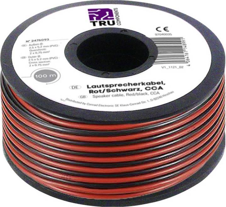 Image du produit Tru Components Câble de haut-parleur 0.75 100M (100 m, 0.75 mm²² mm)