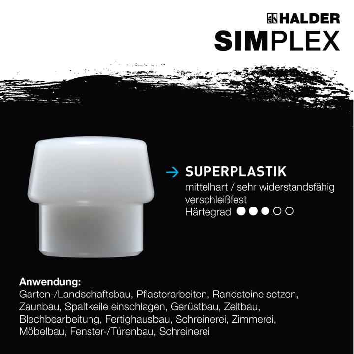 Image du produit Halder Insert de frappe pour marteau de protection SIMPLEX, d.80, superplastique