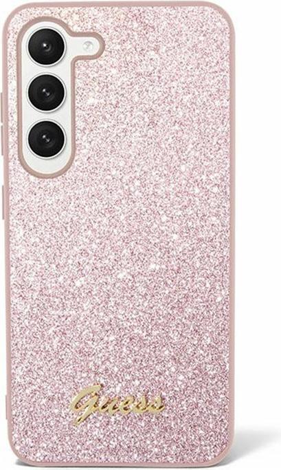 Productafbeelding Guess Etui voor S24 S921 GUHCS24SHGGSHP Hardcase Glitter Script roze (Samsung Galaxy S24)