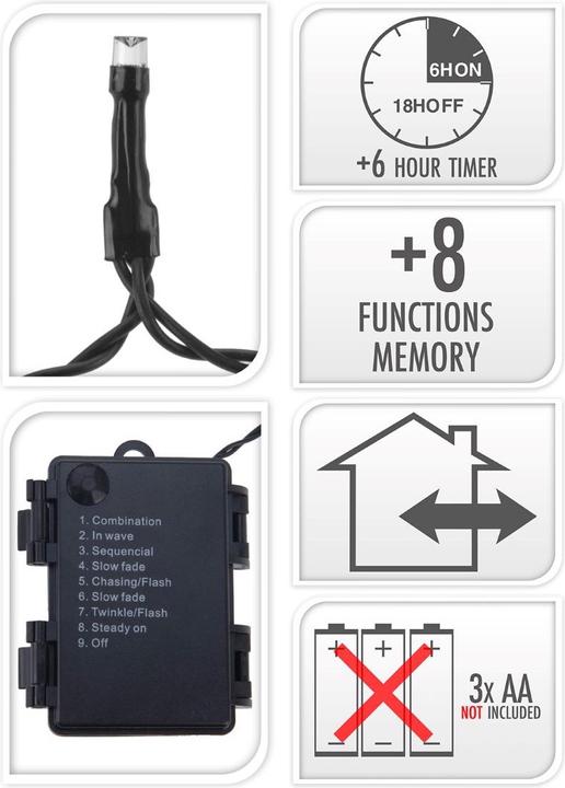 Actual product image FT String of lights 24 LED, warm white (1.80 m)
