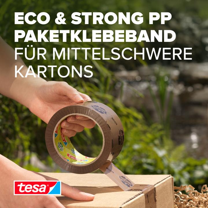 Produktbild tesa tesapack ECO & STRONG Paketband - Umweltschonendes Packband aus 100 % recyceltem Kunststoff (50 mm)