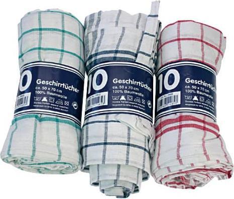 Trend-24 Set of 10 tea towels 45x70cm assorted colours (50 x 70 cm)