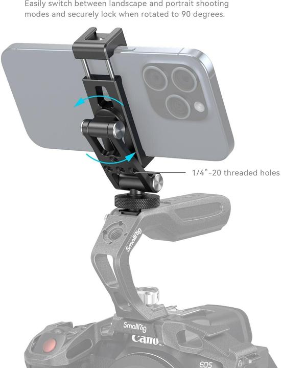 Image du produit SmallRig Porte-téléphone en métal avec support pour chaussures froides (Accessoires de cardan, Cage Accessoires, Accessoires vidéo divers)