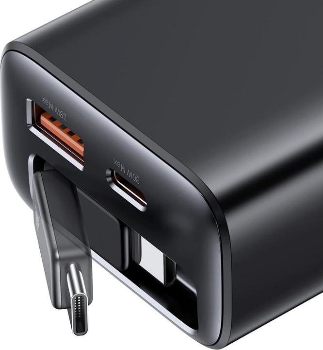 Immagine prodotto Usams CC296 30W Fast Charger With Retractable Type-C Cable (EU) - Xiang Series White (30 W)
