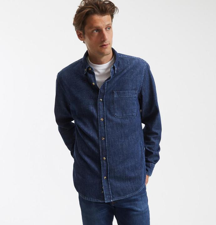 Produktbild La Redoute Collections Jeanshemd mit Button-Down-Kragen (S)