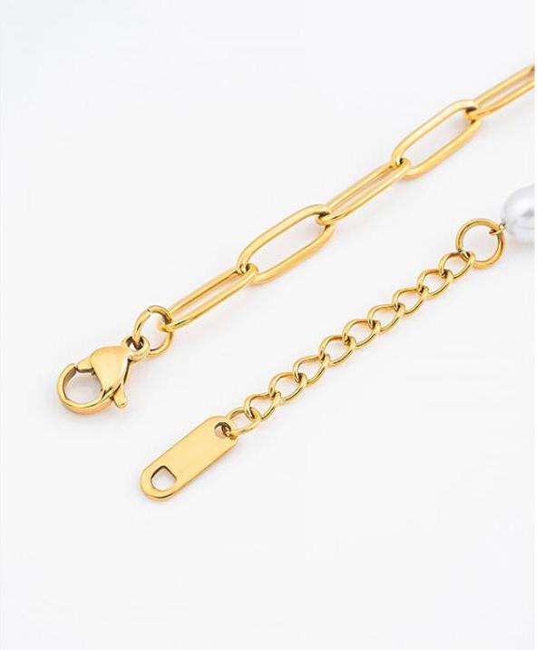 Actual product image Sensora Jewelry Pearl Link Bracelet (Stainless steel)