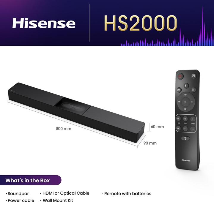 Produktbild Hisense HS2000 (240 W, 2.1 Kanal)