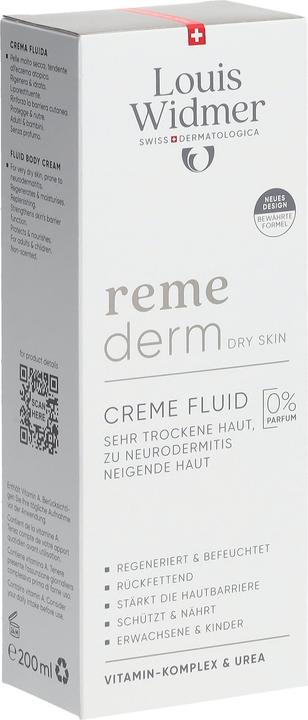 Actual product image Widmer Louis Remederm Creme Fluide ohne Parfum 200 ml (200 ml, Face balm)