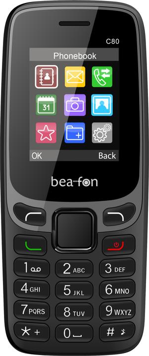 Produktbild Bea-Fon C80 Classic Line, Handy, schwarz, Dual SIM (1.77", 2G)