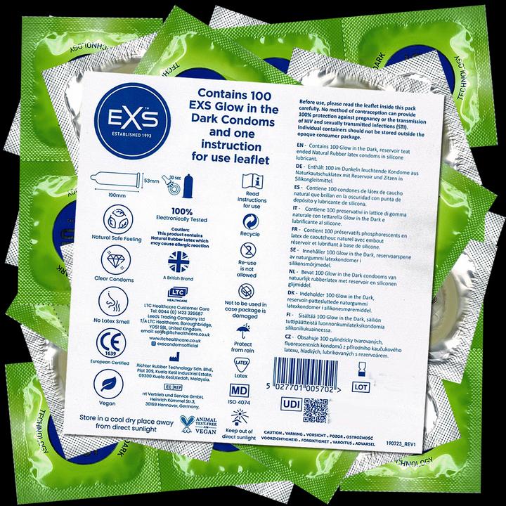 Produktbild EXS Glow in the Dark Condoms (100 Stk.)