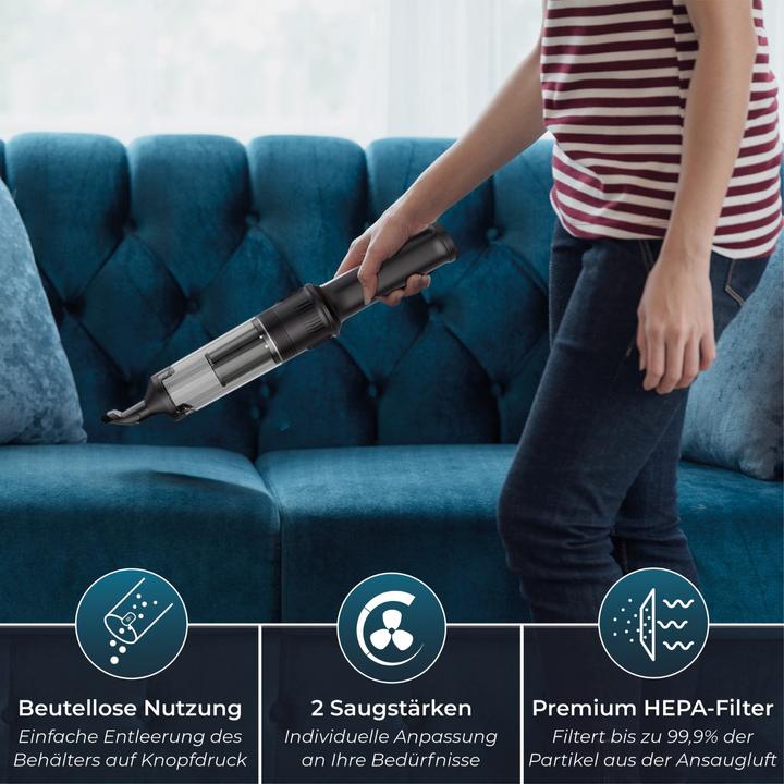 Actual product image KLAMER Handstaubsauger, 140W Akku Handstaubsauger, Leistungsstark mit 16.000 PA und 36 min Laufzeit