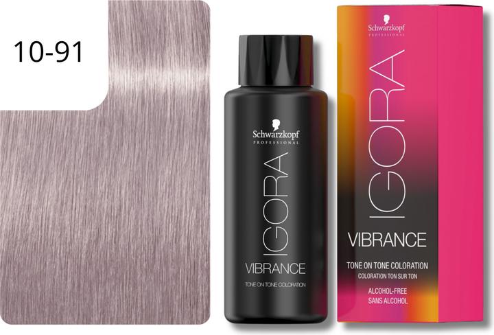 Image du produit Schwarzkopf Professional IGORA VIBRANCE Tone On Tone Coloration (10-91 Violet Cendré Soft Toner)