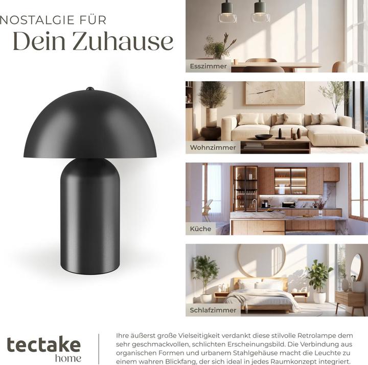 Actual product image tectake small retro table lamp Kade, dimmable, 40W