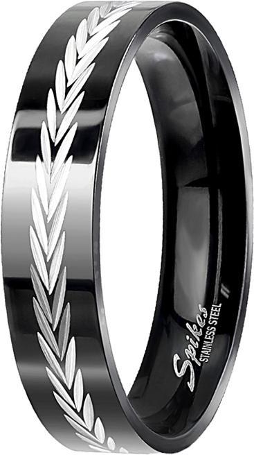 Star Piercing Ring schwarz Lorbeerkranz (Chirurgenstahl 316L, ohne Messing)