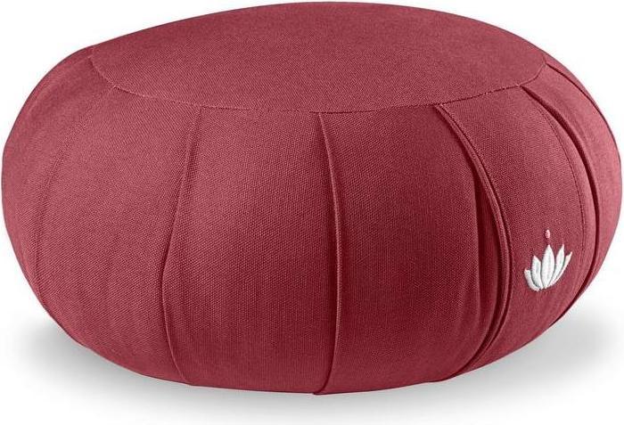 Actual product image Lotuscrafts Zafu Meditation Cushion Zen Kapok Bordeaux (15 cm)