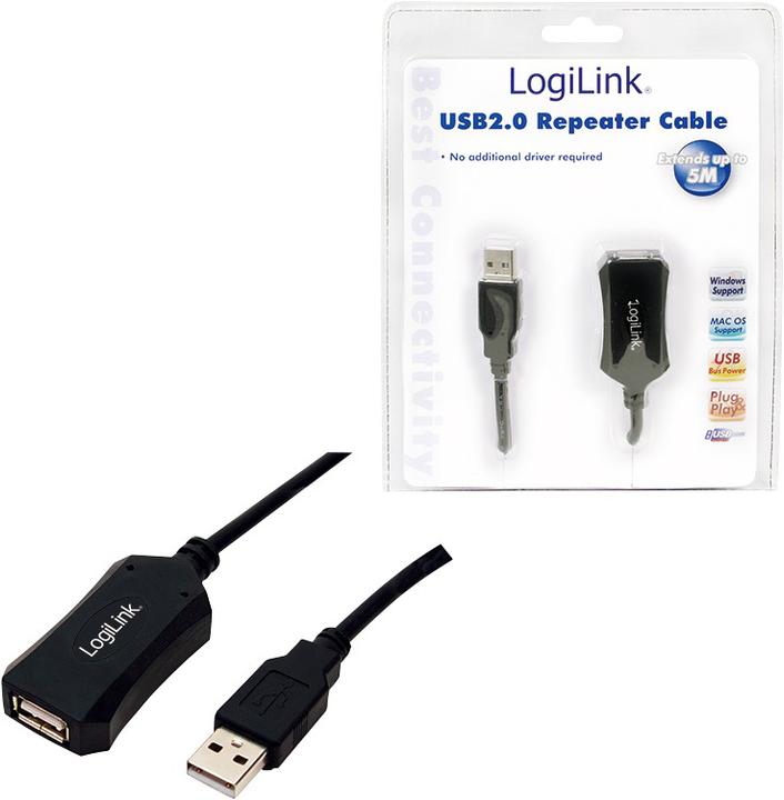 Produktbild LogiLink USB A - A (5 m, USB 2.0)
