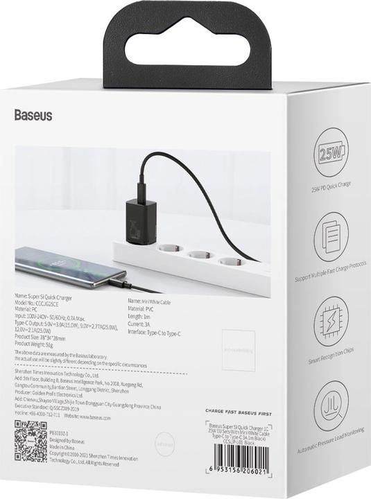 Immagine prodotto Baseus Caricatore rapido Super Si Set (25 W)