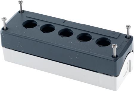 Image du produit Schneider Electric Boîtier bouton-poussoir 22mm 5 trous gris