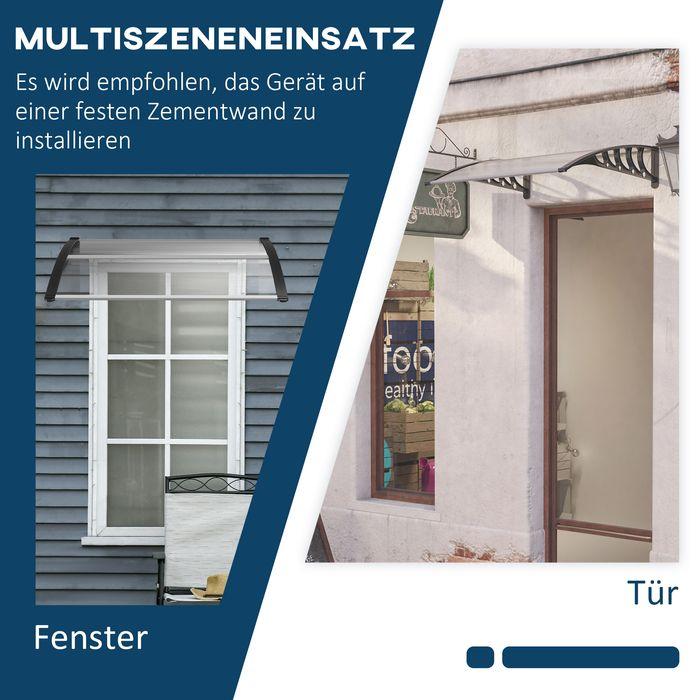 Produktbild Swisshandel24 Pultvordach Vordach für Haustür 103x96,5x27cm mit UV Schutz, Regenschutz Sonnenschutz, Alu Schwarz