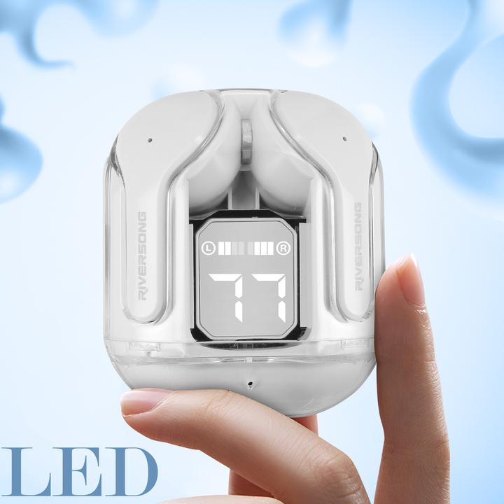 Produktbild Riversong Bluetooth-Kopfhörer AirFly M2 TWS weiss EA233 (ANC, 5 h, Kabellos)