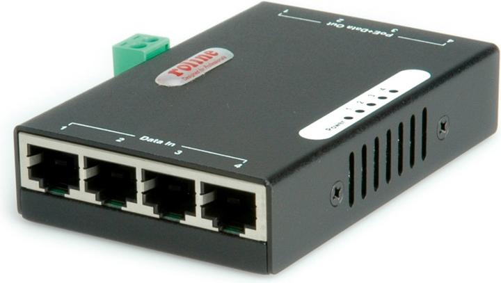 Image du produit Roline Injecteur PoE Gigabit Ethernet, 4 ports (802.3af (PoE), 802,3at (PoE+), 120 W)