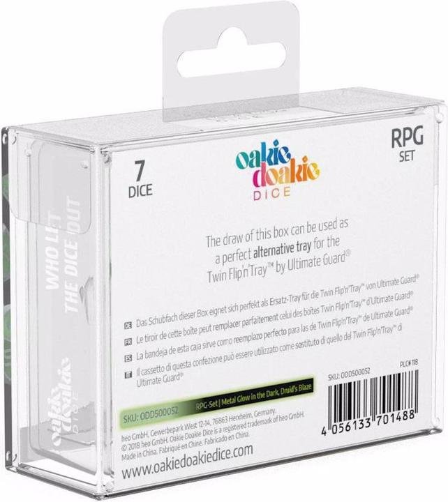 Produktbild Oakie Doakie Dice Würfel RPG-Dice Set: Druid's Blaze Glow in the Dark