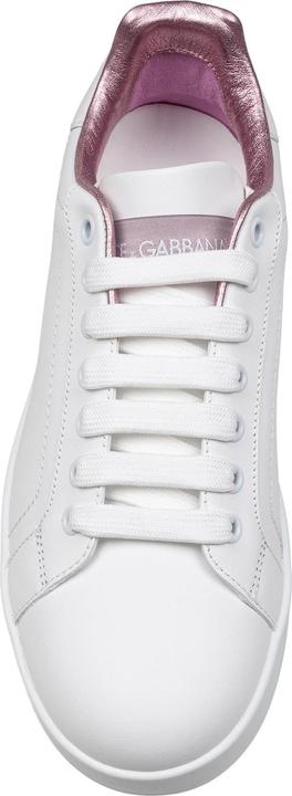 Produktbild Dolce & Gabbana portofino leather sneakers in white and pink (37)